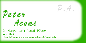 peter acsai business card