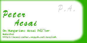 peter acsai business card